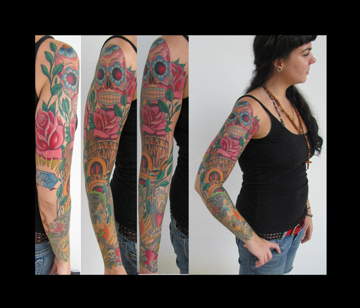 Tattoos - Suger skull and roses - 29276